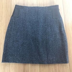 Theory Wool and Leather Skirt